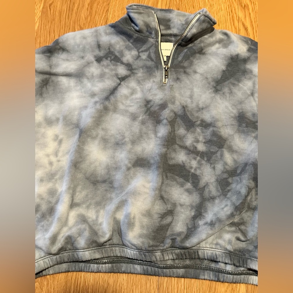 American Eagle Outfitters Gray Quarter Zip-Up Sweater Tie Dye pattern Aerie - Picture 2 of 5